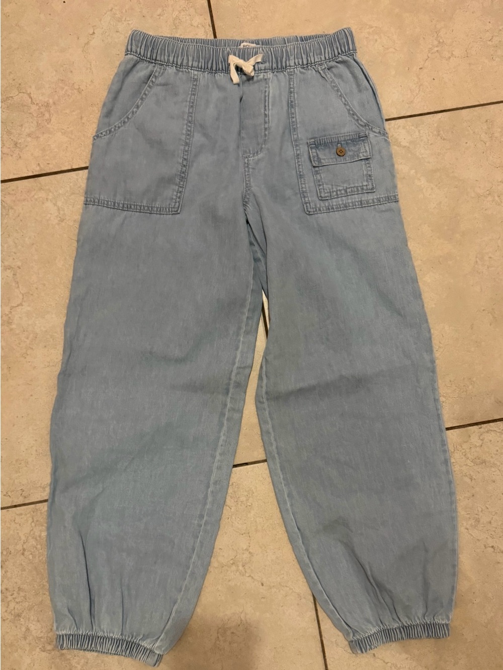 Roxy Light Blue Kids Elastic-Waist Joggers